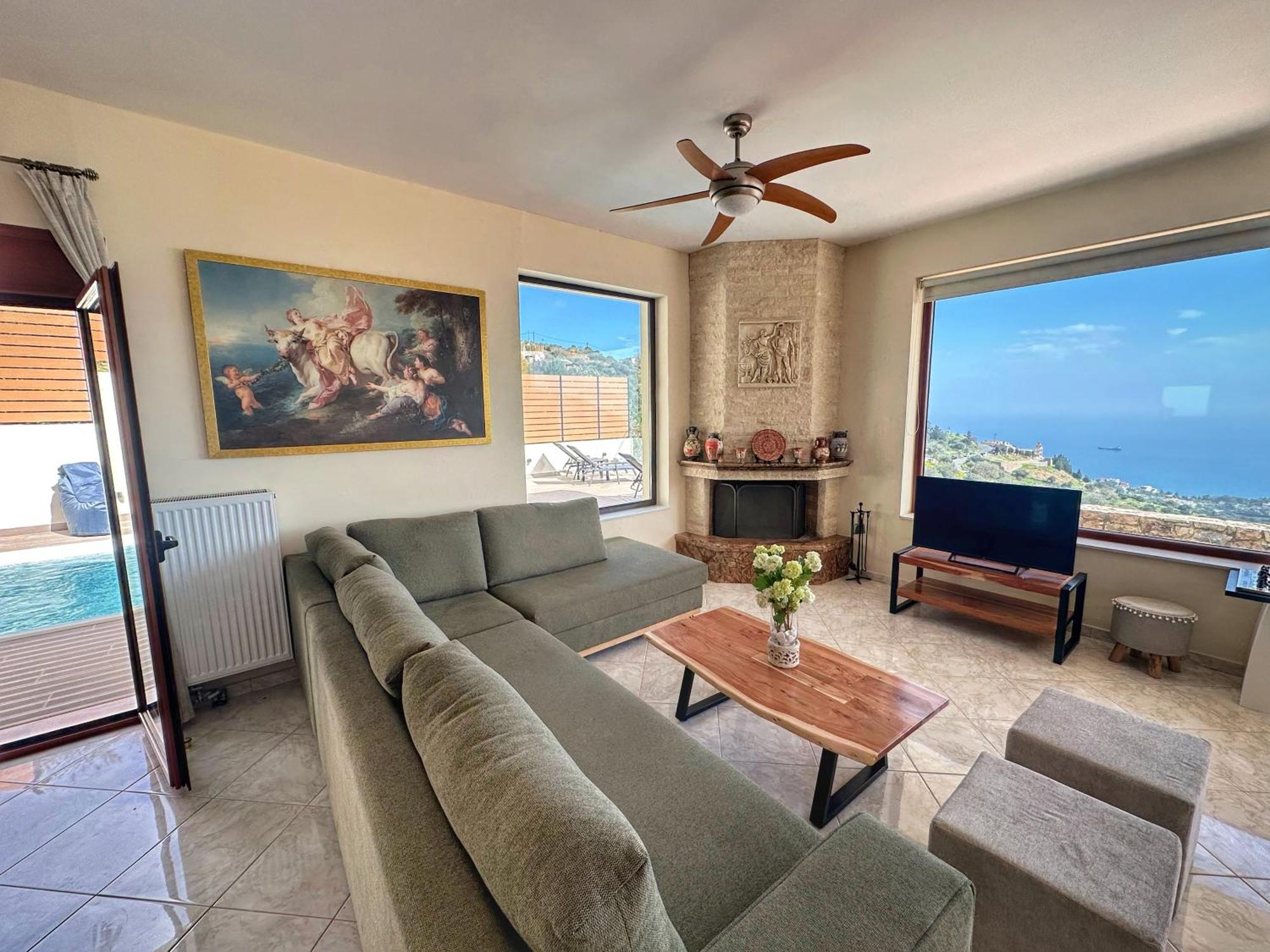 Villa Balcony, Cozy Villa With Amazing View Rodhiá المظهر الخارجي الصورة